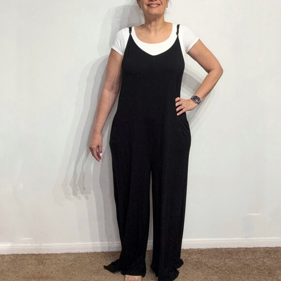 Double Take Black Jumpsuit Sz L - Picture 1 of 12